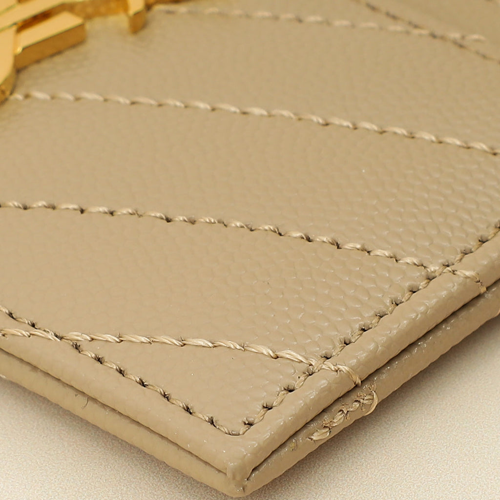 YSL Beige Cassandre Matelasse Card Case