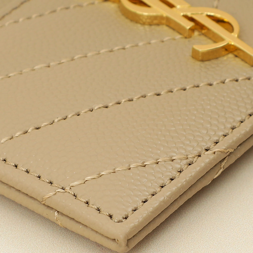 YSL Beige Cassandre Matelasse Card Case
