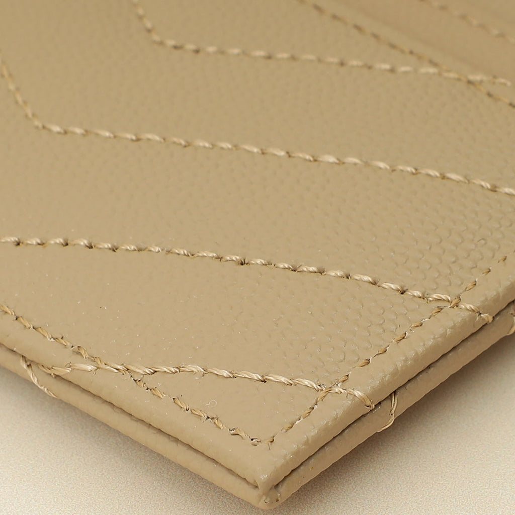 YSL Beige Cassandre Matelasse Card Case