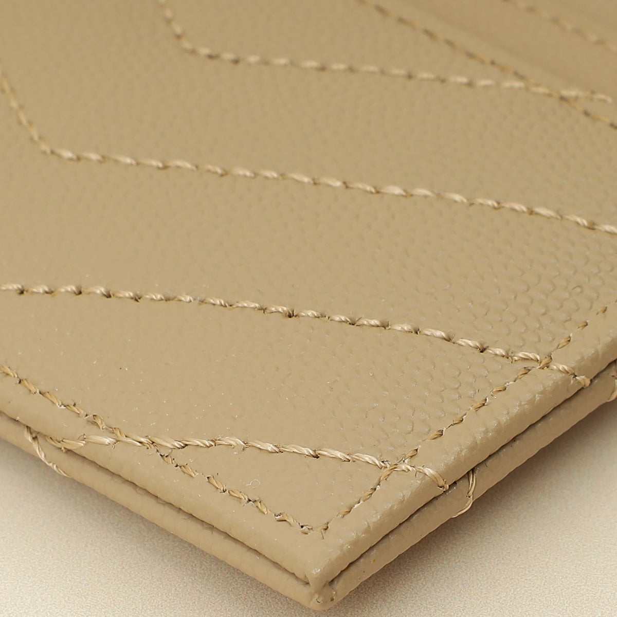 YSL Beige Cassandre Matelasse Card Case