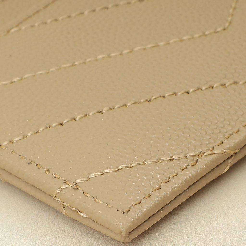 YSL Beige Cassandre Matelasse Card Case