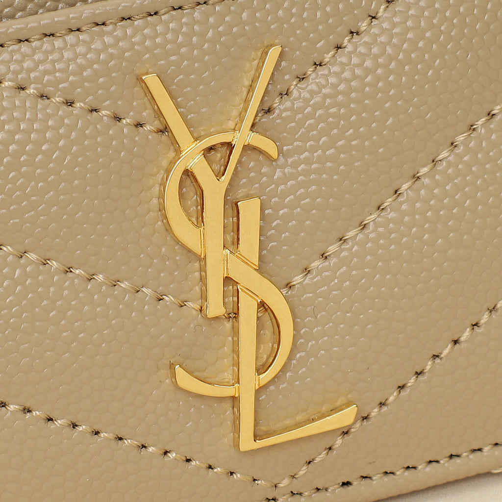 YSL Beige Cassandre Matelasse Card Case