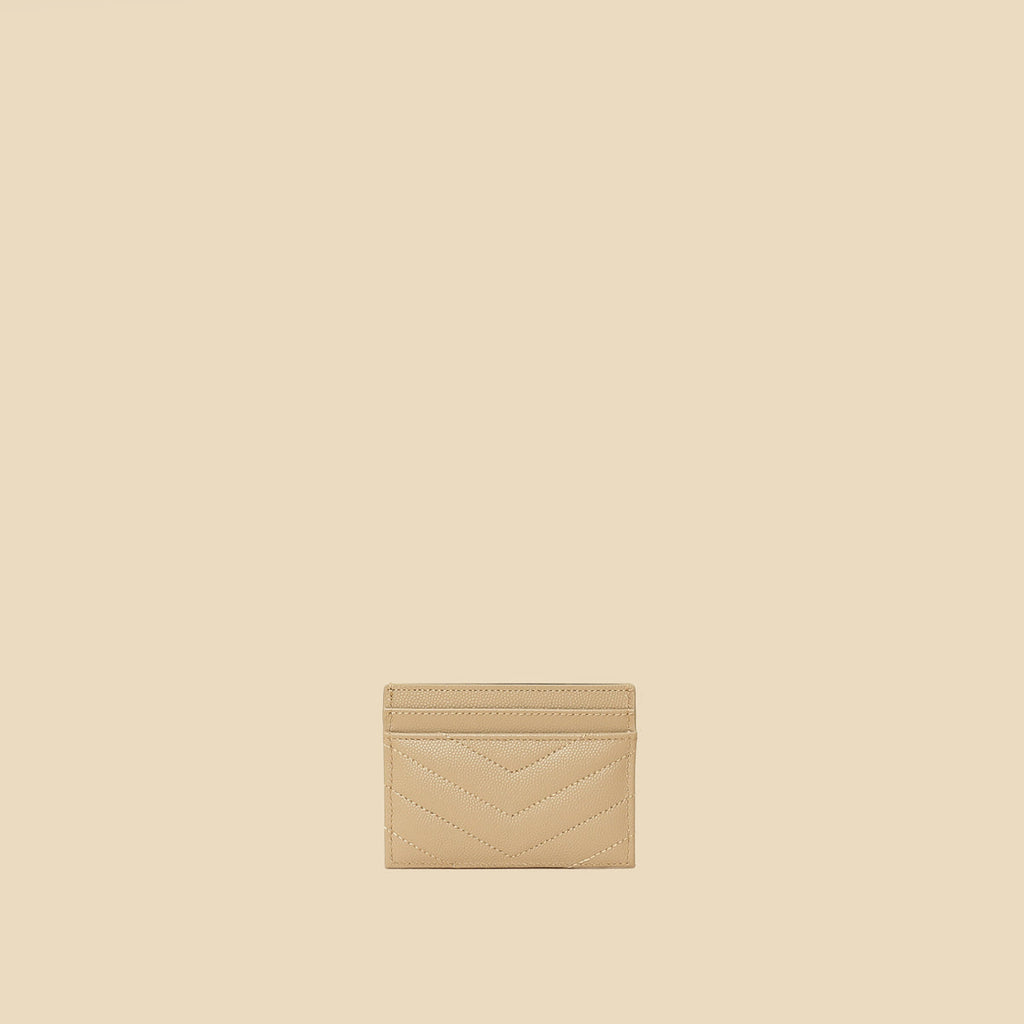 YSL Beige Cassandre Matelasse Card Case