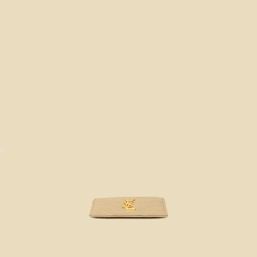 YSL Beige Cassandre Matelasse Card Case