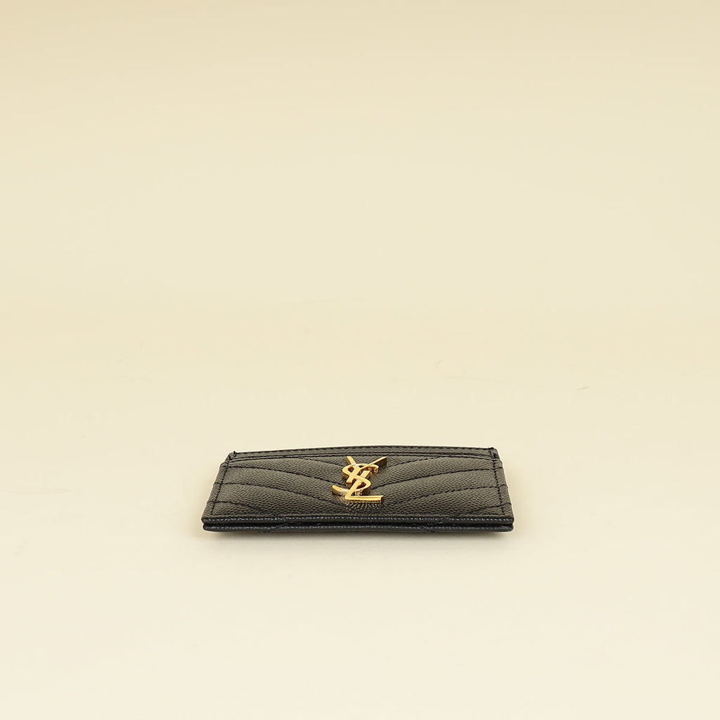 YSL Black Cassandre Matelasse Card Case