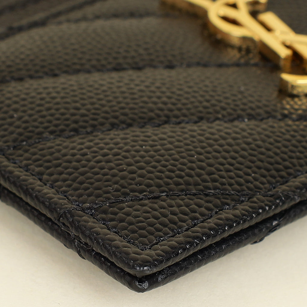 YSL Black Cassandre Matelasse Card Case