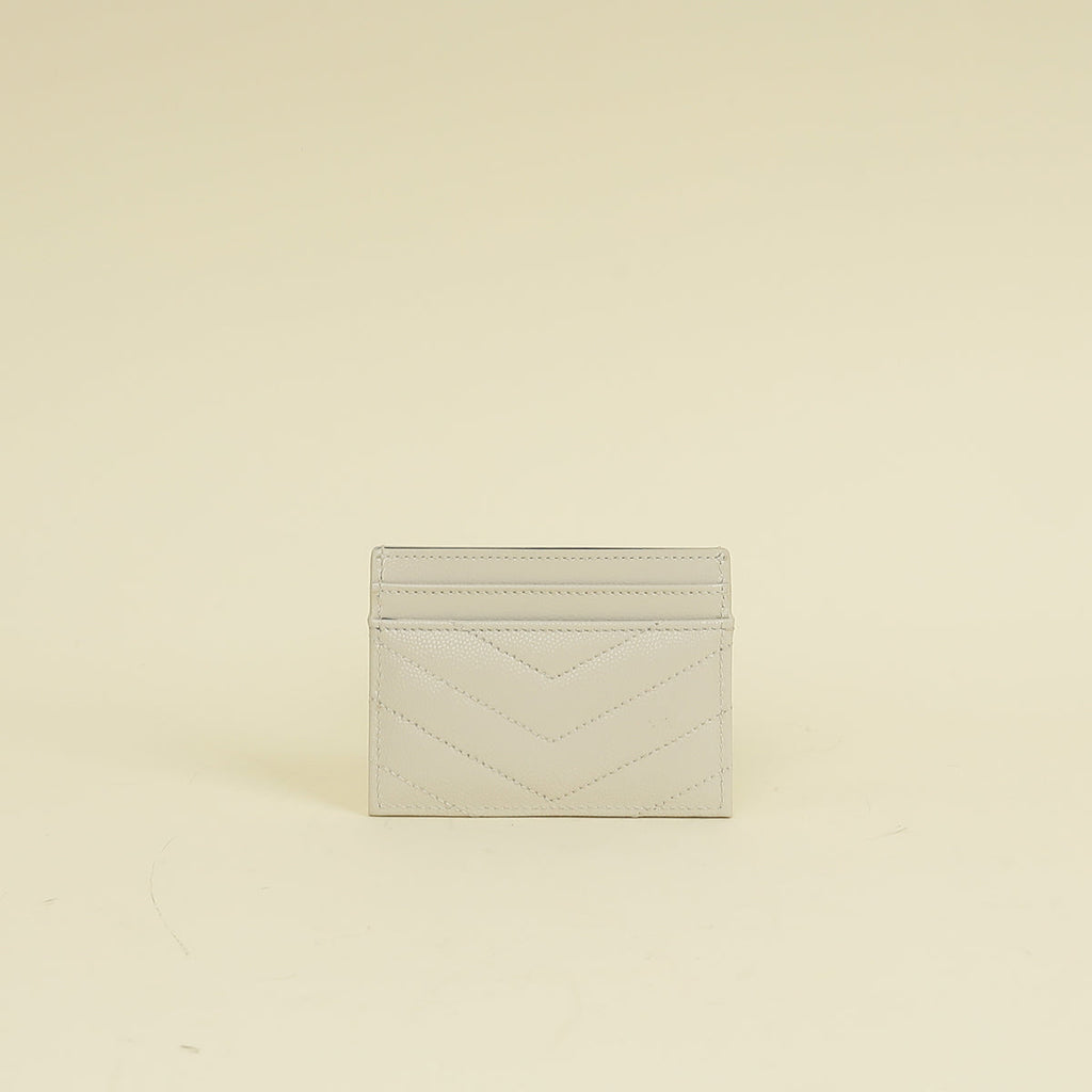 YSL Blanc Vintage Cassandre Matelasse Card Case