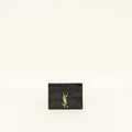 YSL Black Croco Embossed Cassandre Card Holder