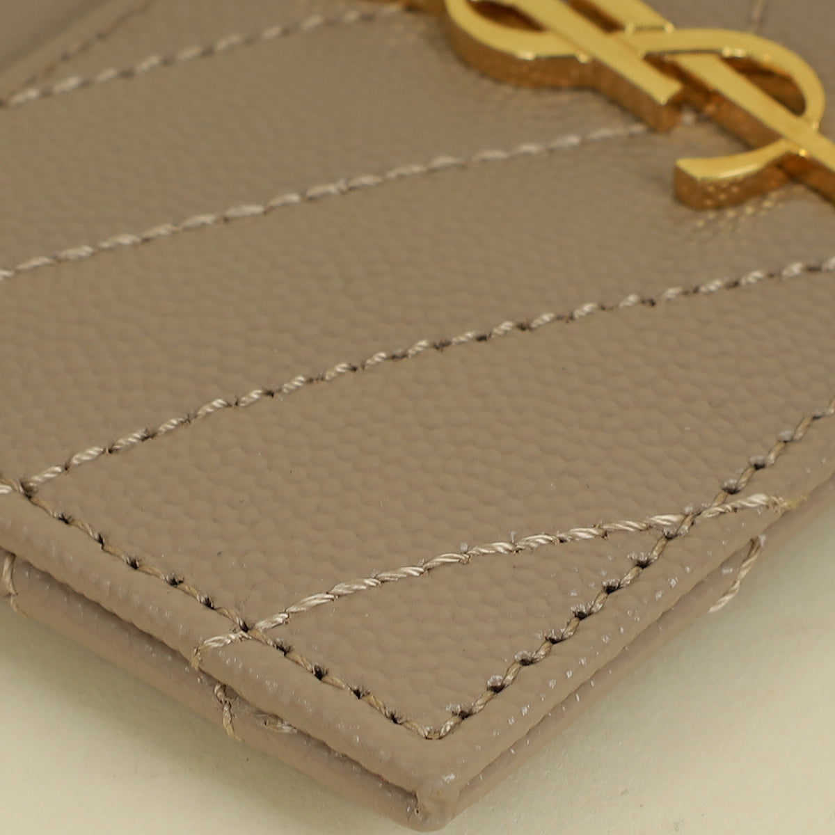 YSL Beige Cassandre Matelasse Card Holder