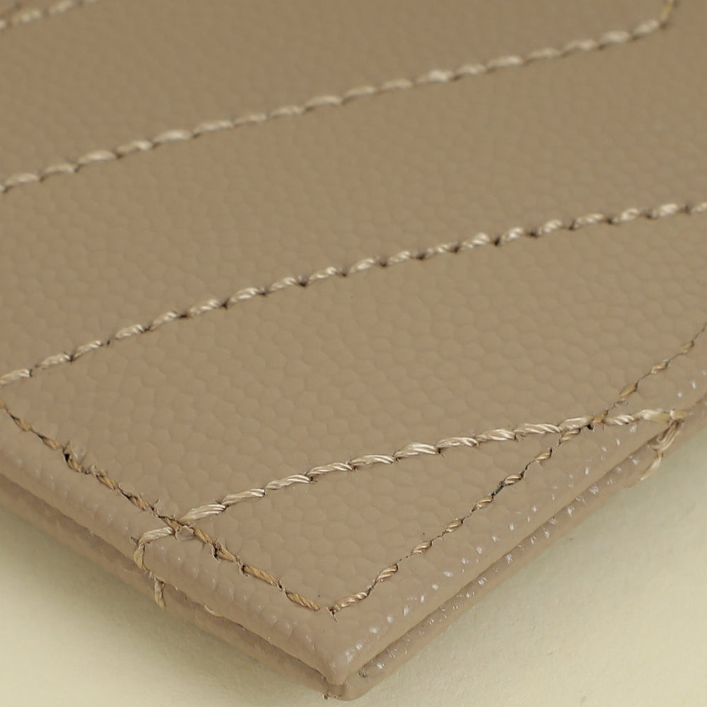 YSL Beige Cassandre Matelasse Card Holder