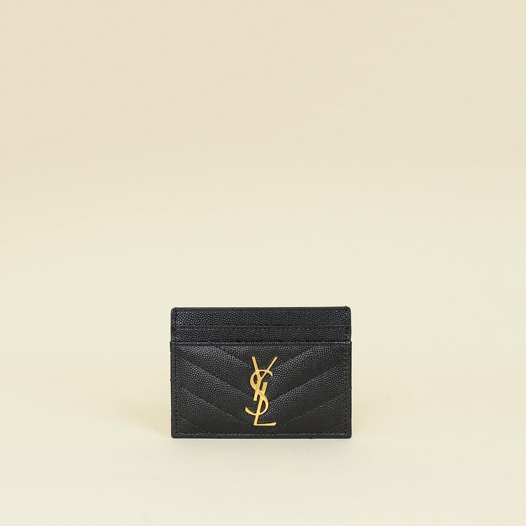 YSL Black Cassandre Matelasse Card Holder