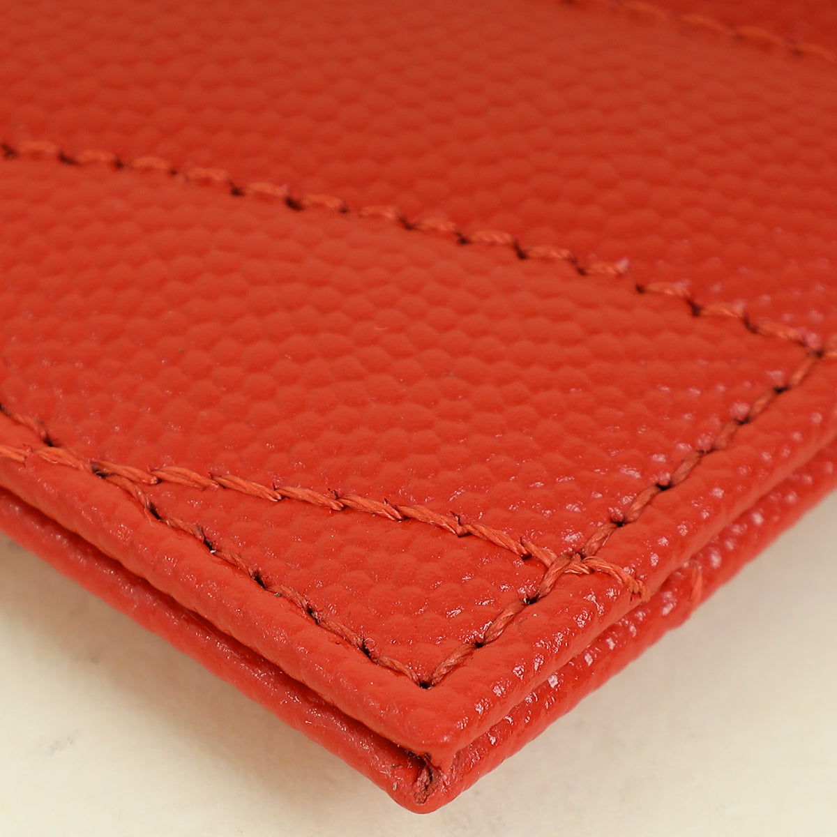 YSL Coral Red Cassandre Matelasse Card Case