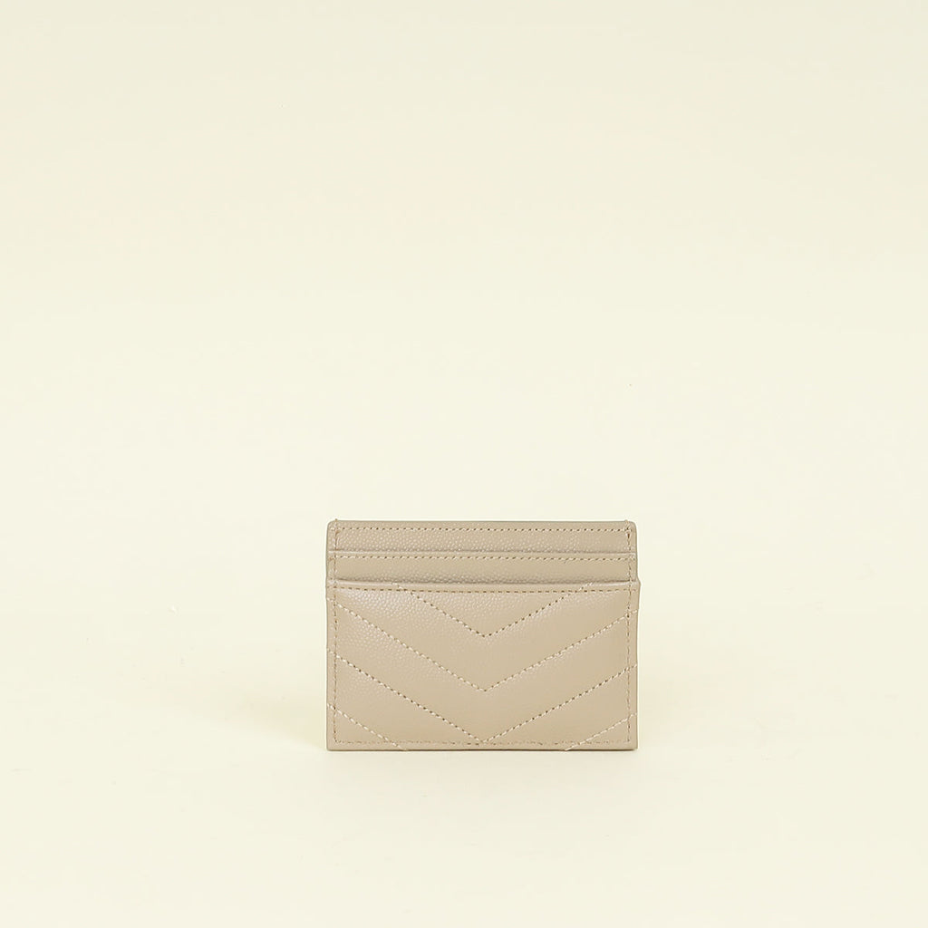 YSL Beige Cassandre Matelasse Card Case