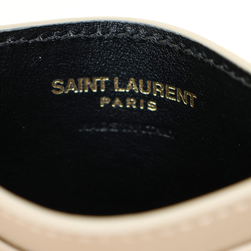 YSL Beige Cassandre Matelasse Card Case