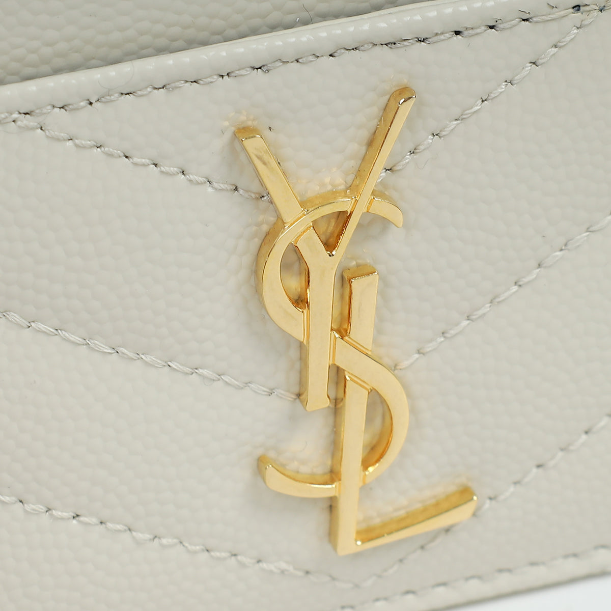 YSL Blanc Vintage Cassandre Matelasse Card Case