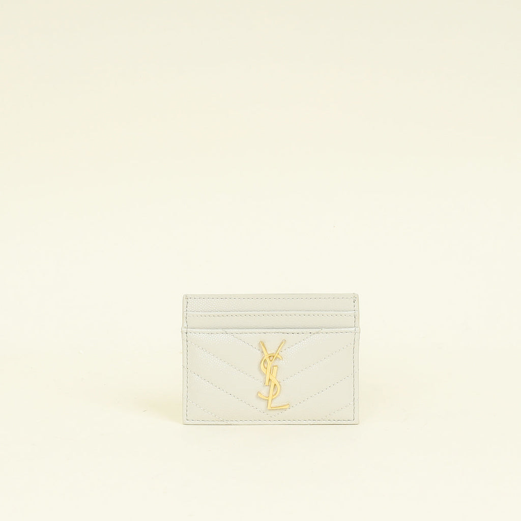YSL Blanc Vintage Cassandre Matelasse Card Case
