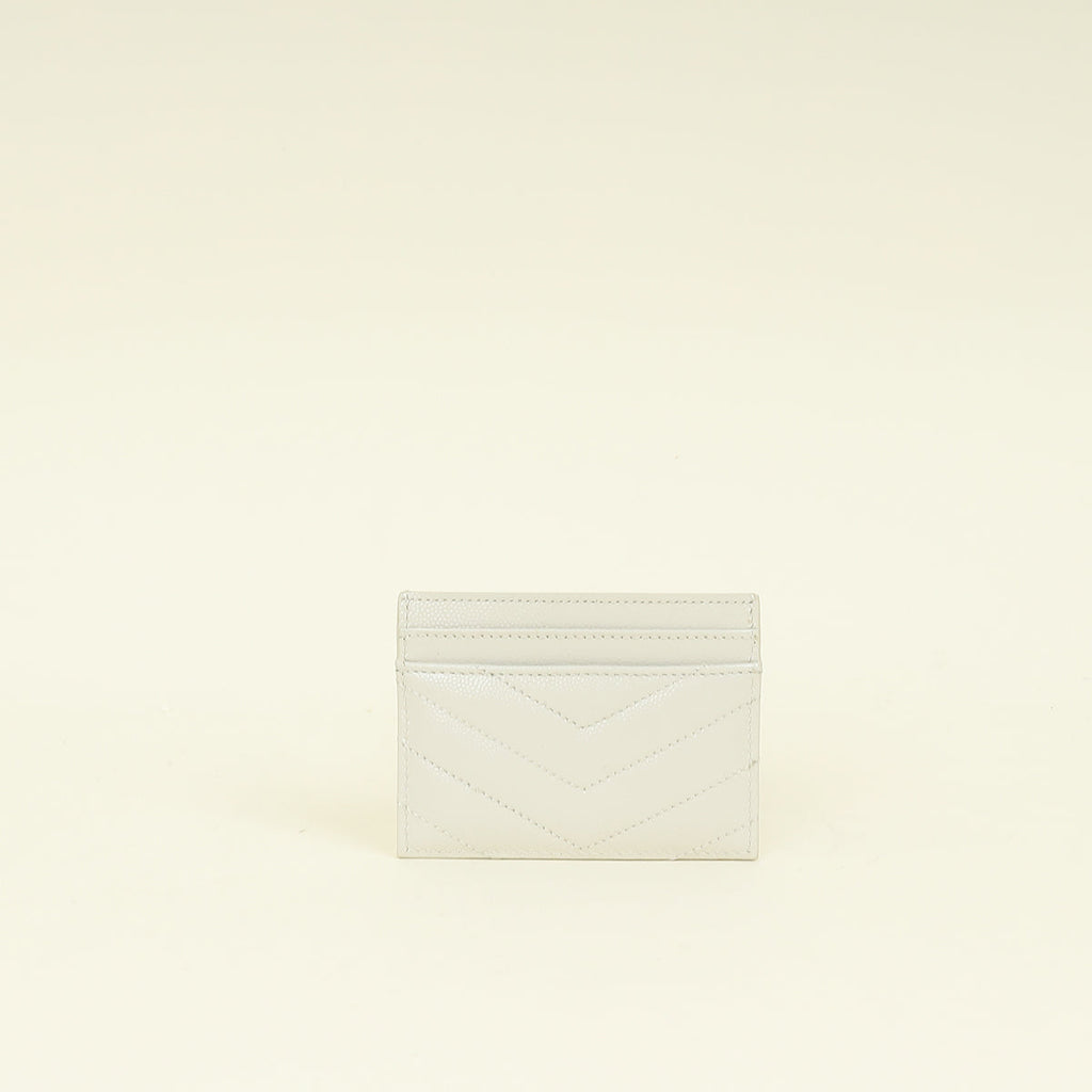 YSL Blanc Vintage Cassandre Matelasse Card Case