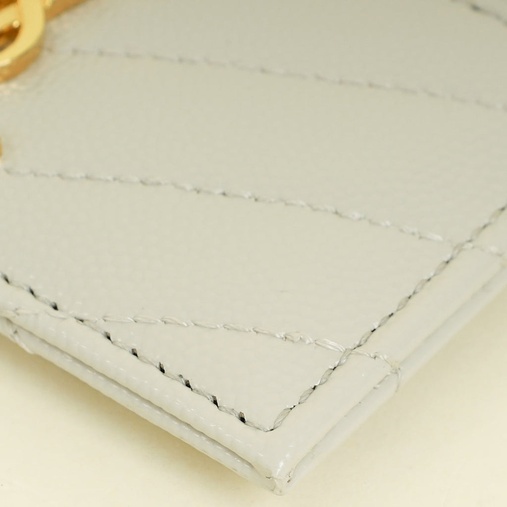 YSL Blanc Vintage Cassandre Matelasse Card Case