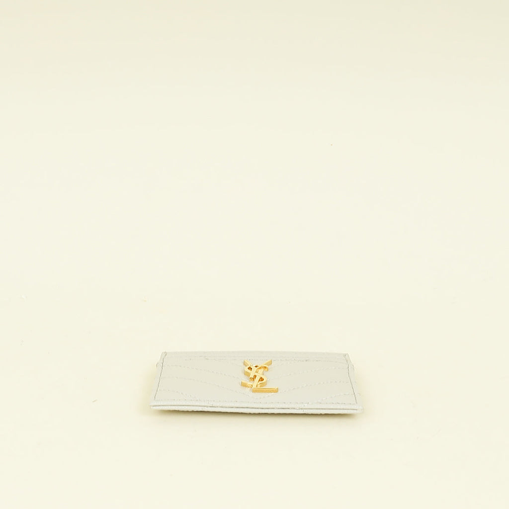 YSL Blanc Vintage Cassandre Matelasse Card Case