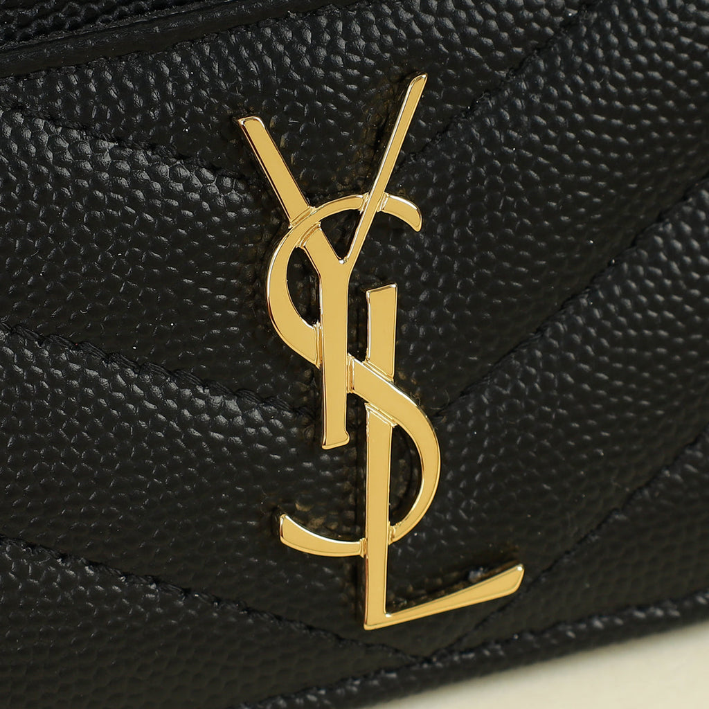 YSL Black Cassandre Matelasse Card Holder