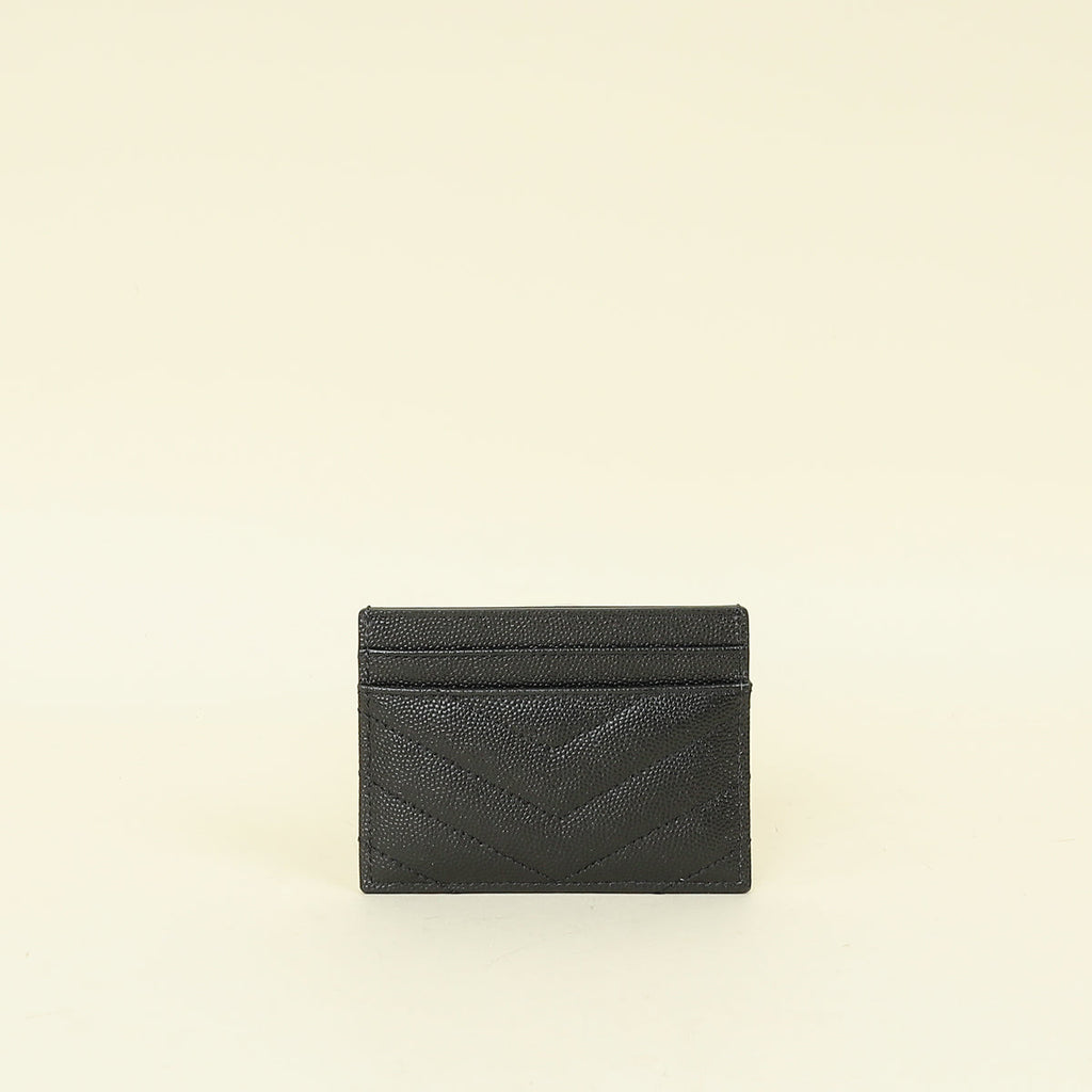 YSL Black Cassandre Matelasse Card Holder
