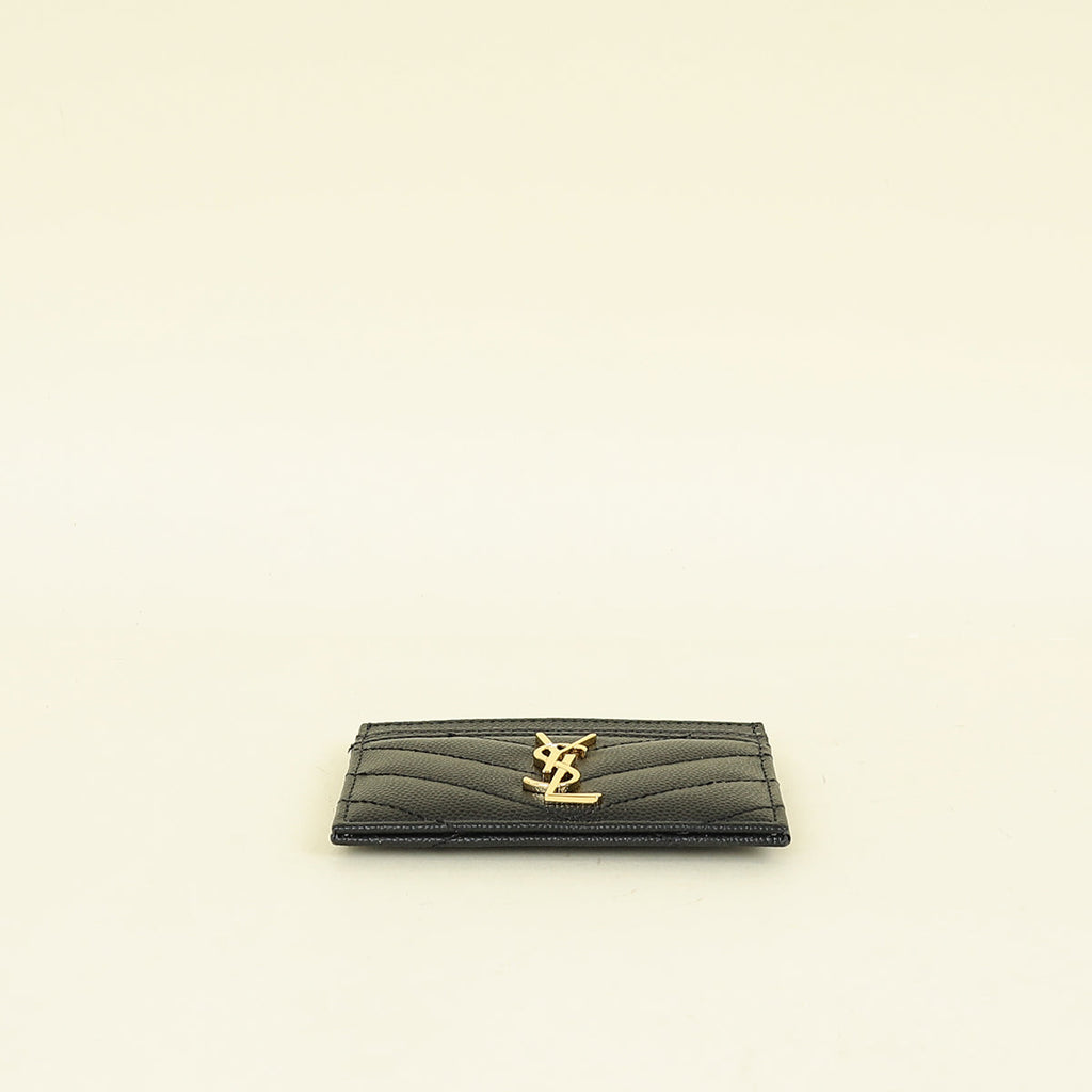 YSL Black Cassandre Matelasse Card Holder