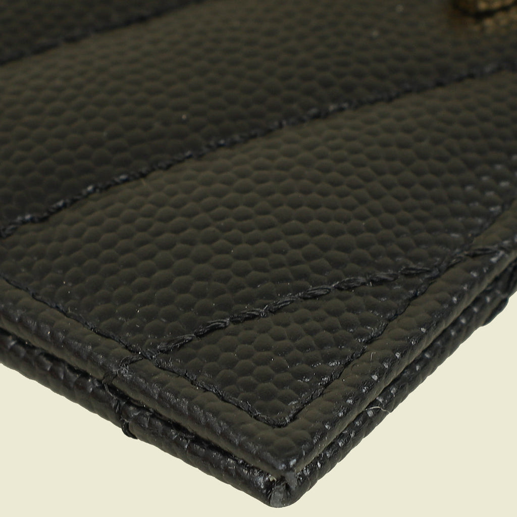 YSL Black Cassandre Matelasse Card Holder