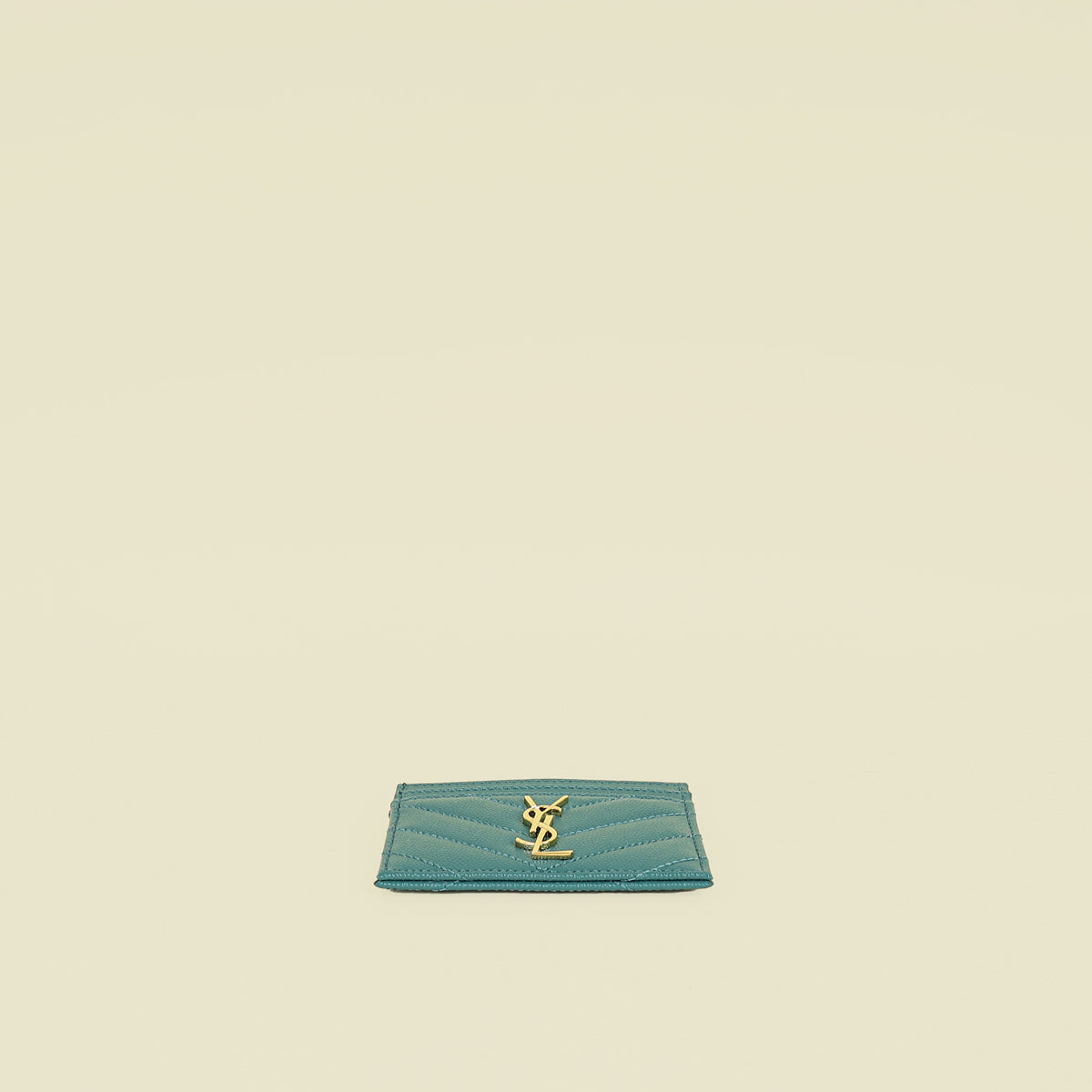 YSL Teal Cassandre Matelasse Card Holder