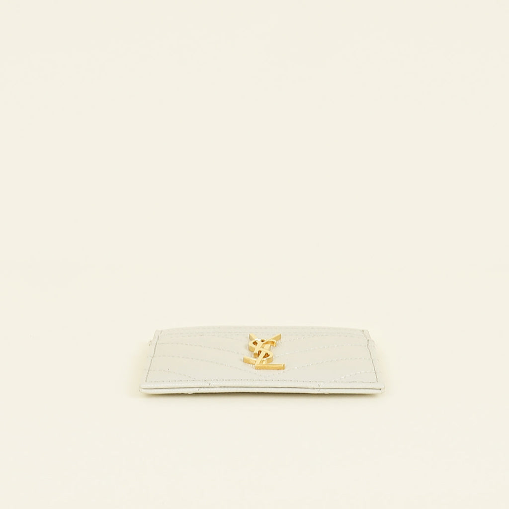 YSL Blanc Vintage Cassandre Matelasse Card Holder