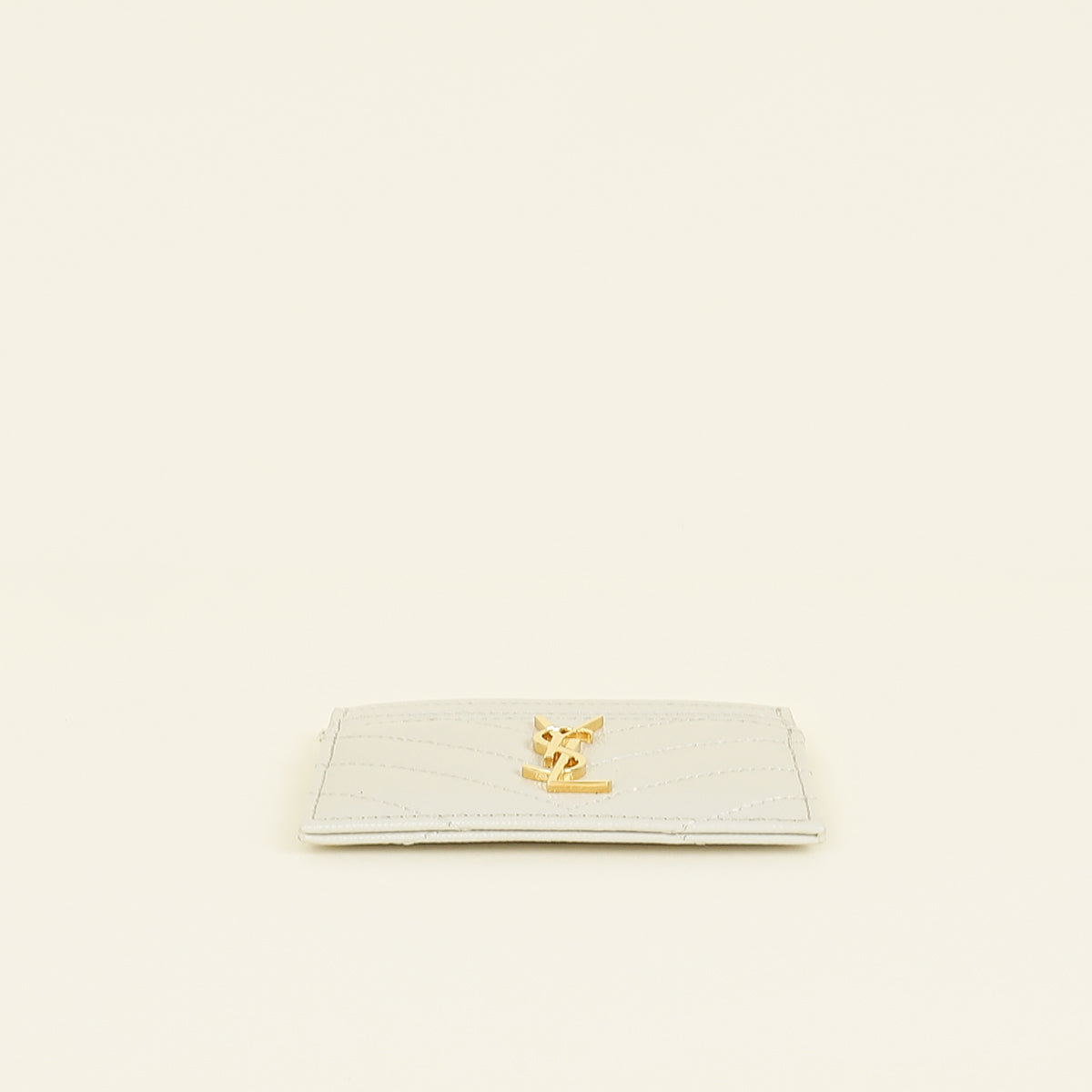 YSL Blanc Vintage Cassandre Matelasse Card Holder