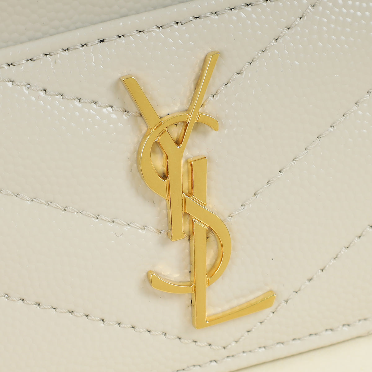 YSL Blanc Vintage Cassandre Matelasse Card Holder