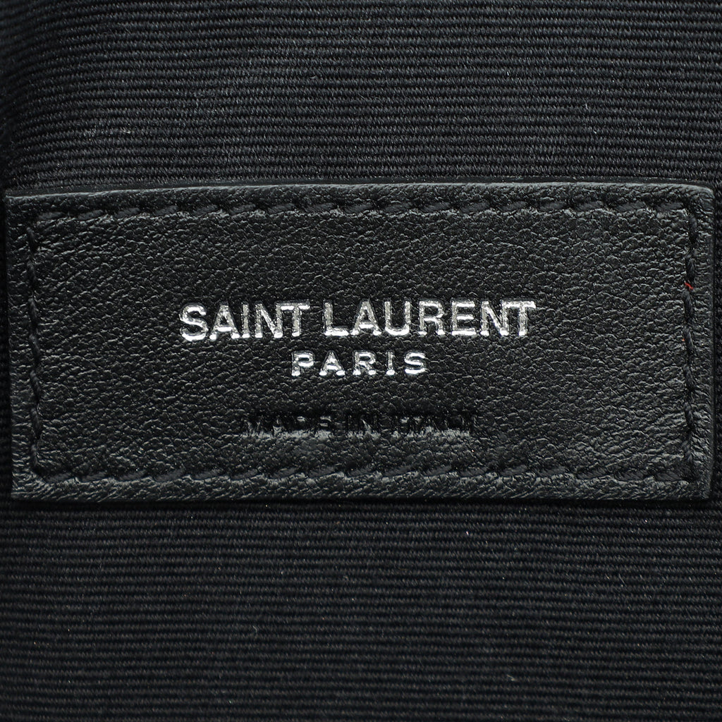 YSL Black Croco Embossed Uptown Pouch