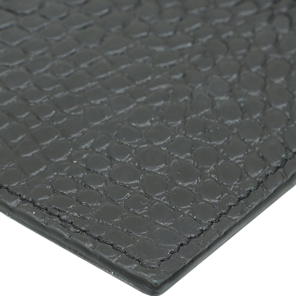 YSL Black Croco Embossed Uptown Pouch