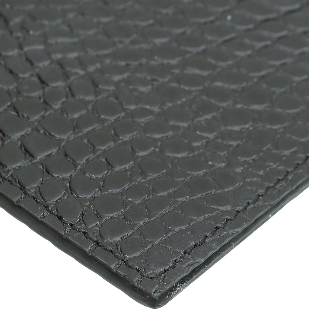 YSL Black Croco Embossed Uptown Pouch