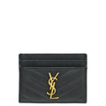 YSL Black Chevron Monogram Cassandre Card Case
