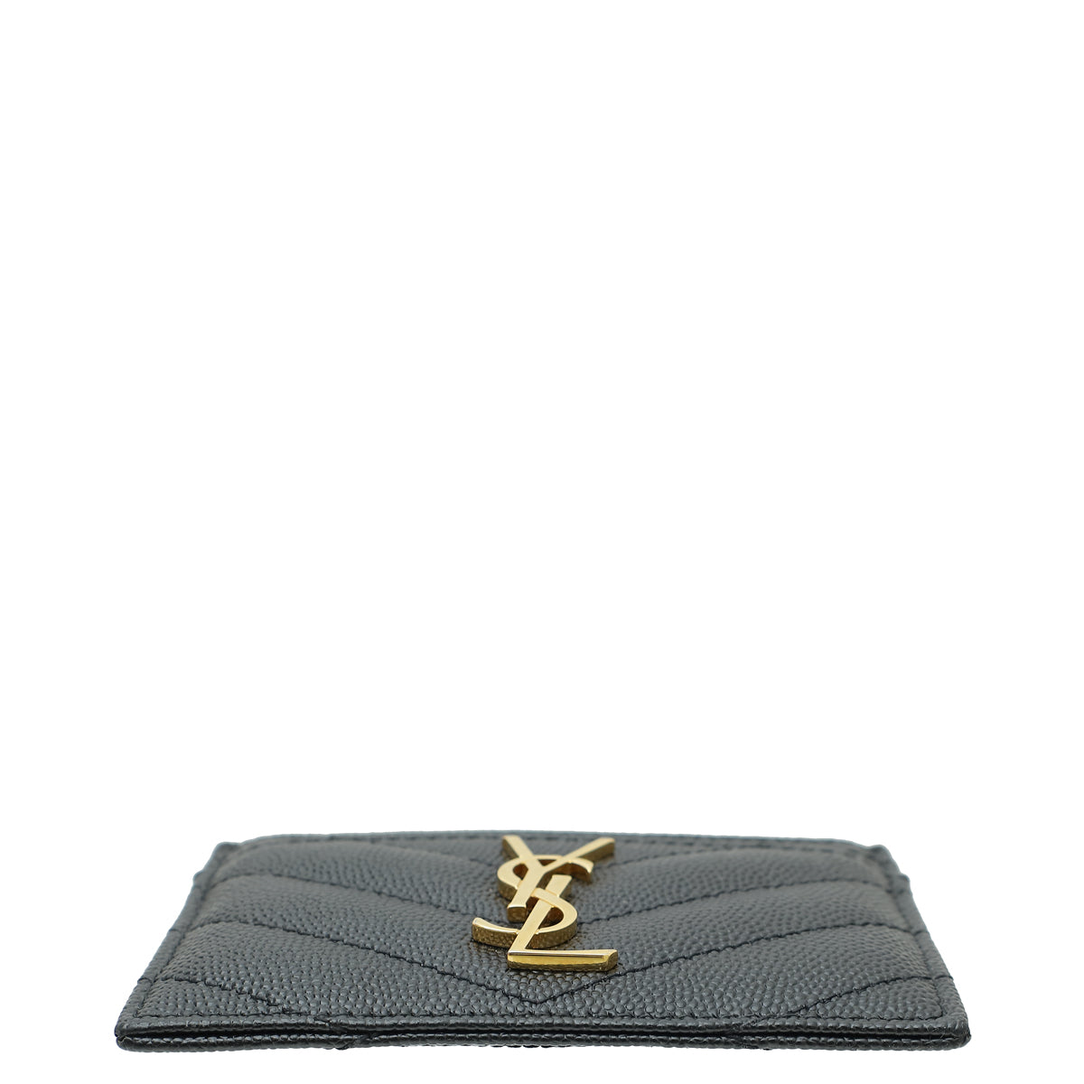 YSL Black Chevron Monogram Cassandre Card Case