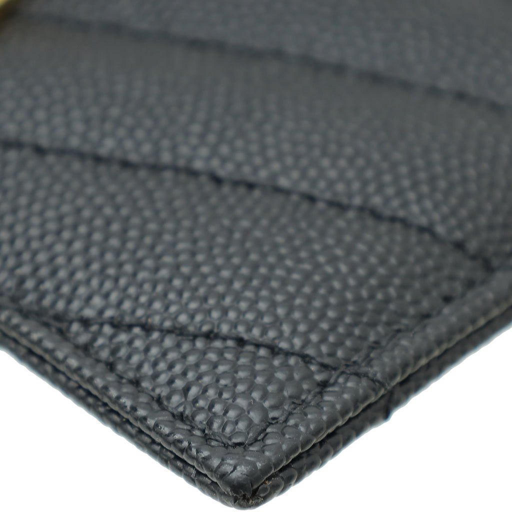 YSL Black Chevron Monogram Cassandre Card Case