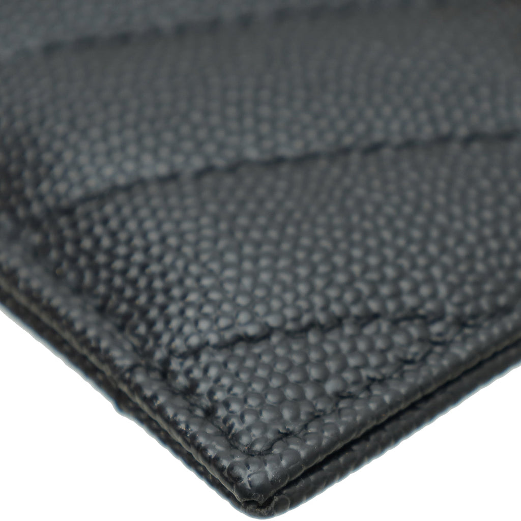 YSL Black Chevron Monogram Cassandre Card Case
