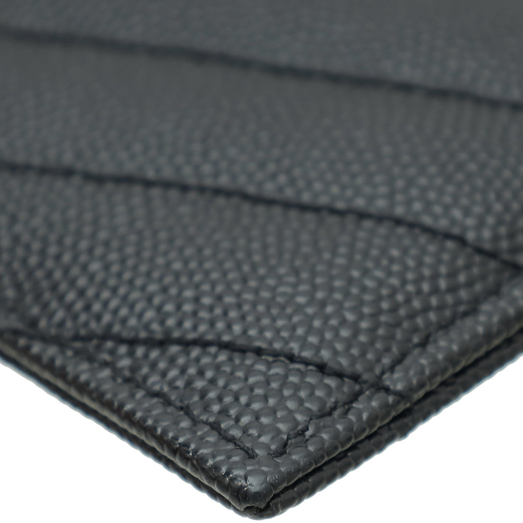 YSL Black Chevron Monogram Cassandre Card Case