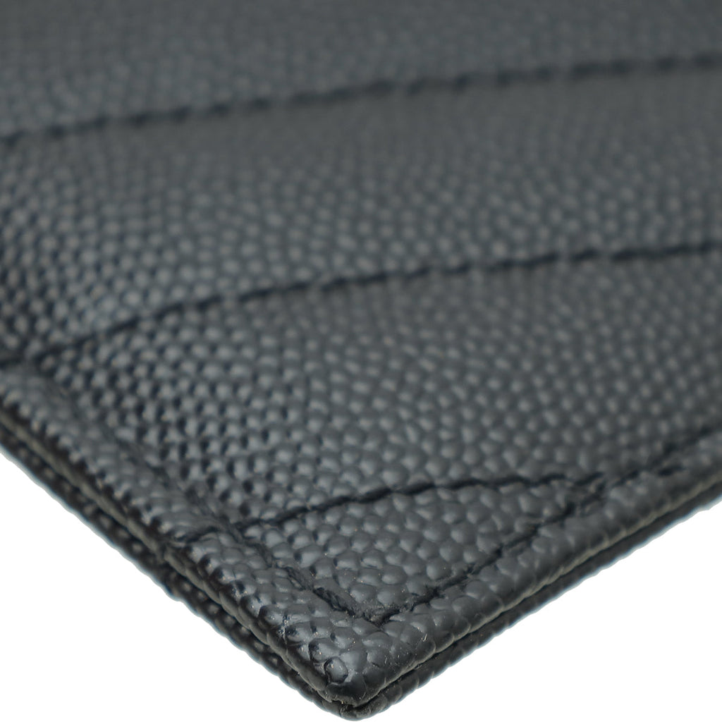 YSL Black Chevron Monogram Cassandre Card Case