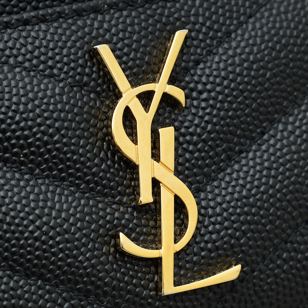YSL Black Chevron Monogram Cassandre Card Case