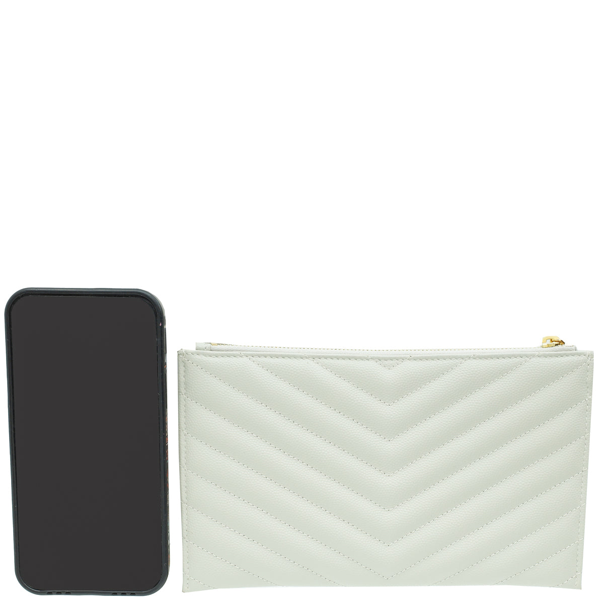 YSL Vintage Blanc Monogram Bill Pouch