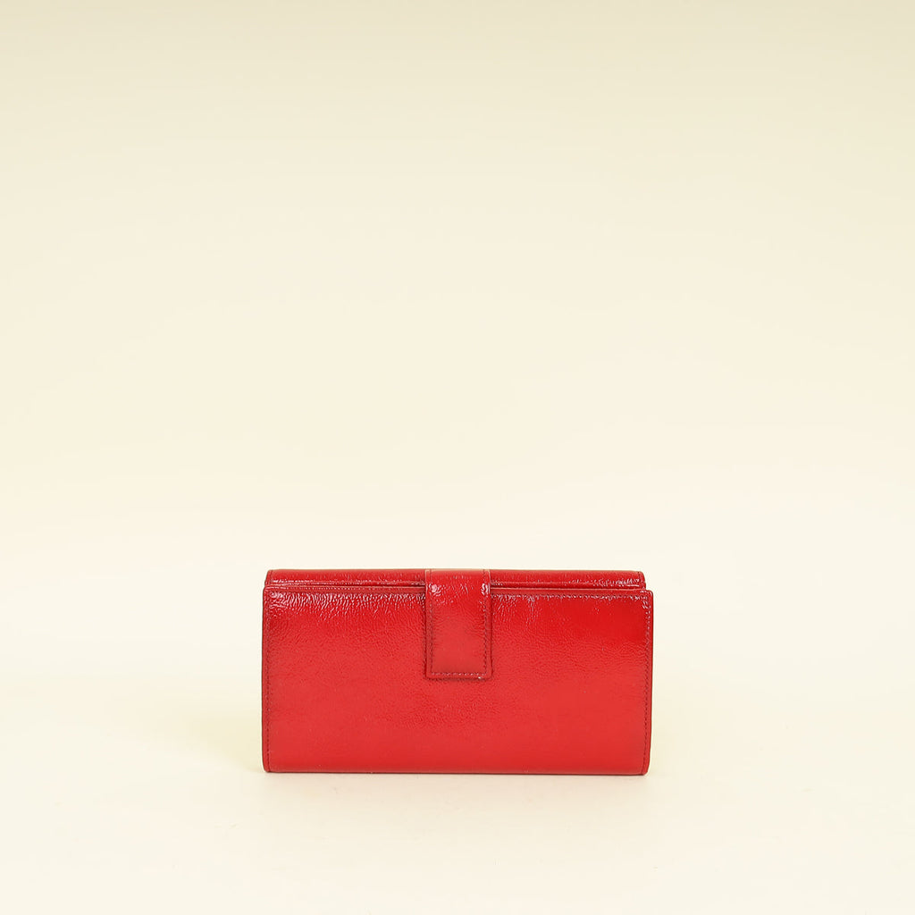 YSL Red Belle De Jour Long Wallet