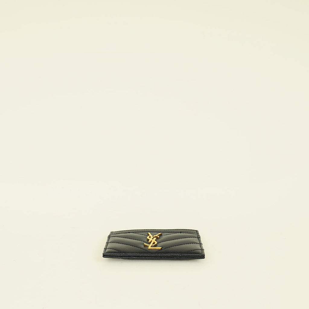 YSL Black Cassandre Matelasse Card Holder