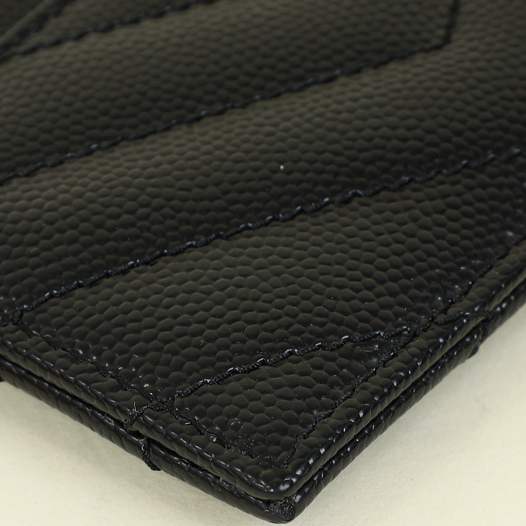 YSL Black Cassandre Matelasse Card Holder