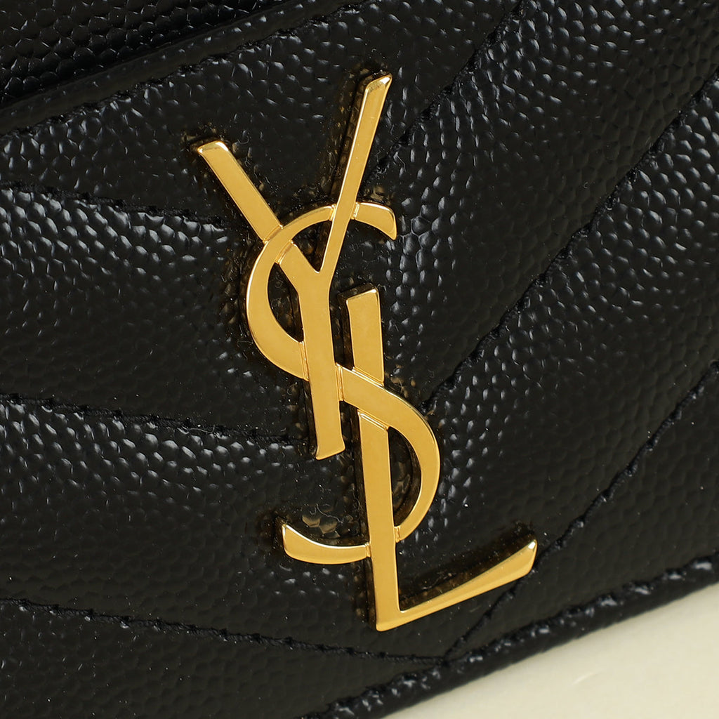 YSL Black Cassandre Matelasse Card Holder