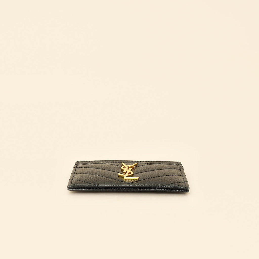 YSL Black Cassandre Matelasse Card Case