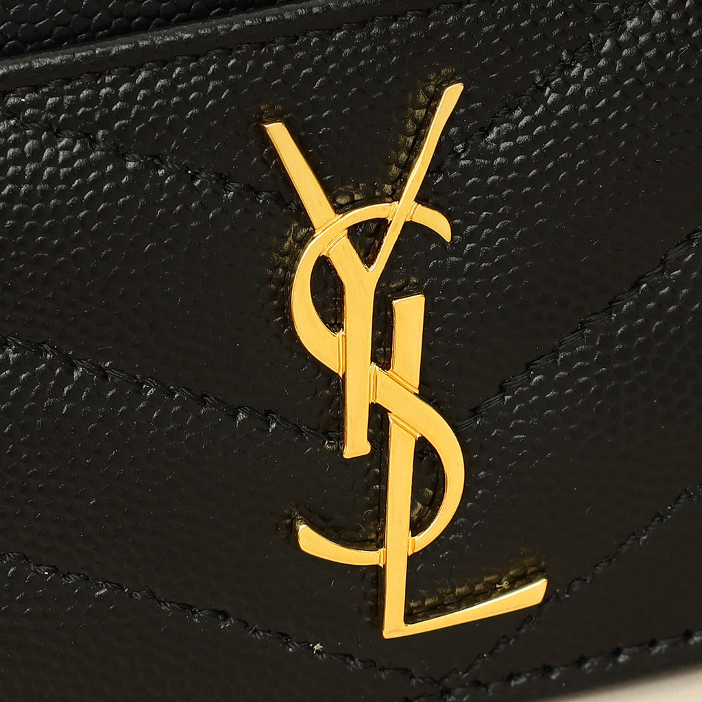 YSL Black Cassandre Matelasse Card Case