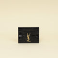 YSL Black Croco Embossed Cassandre Card Case