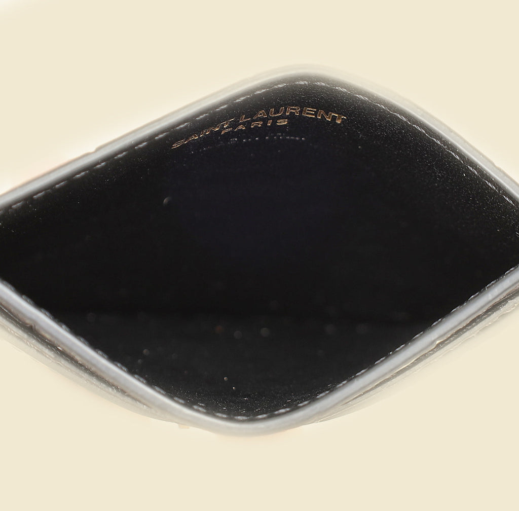 YSL Black Croco Embossed Cassandre Card Case